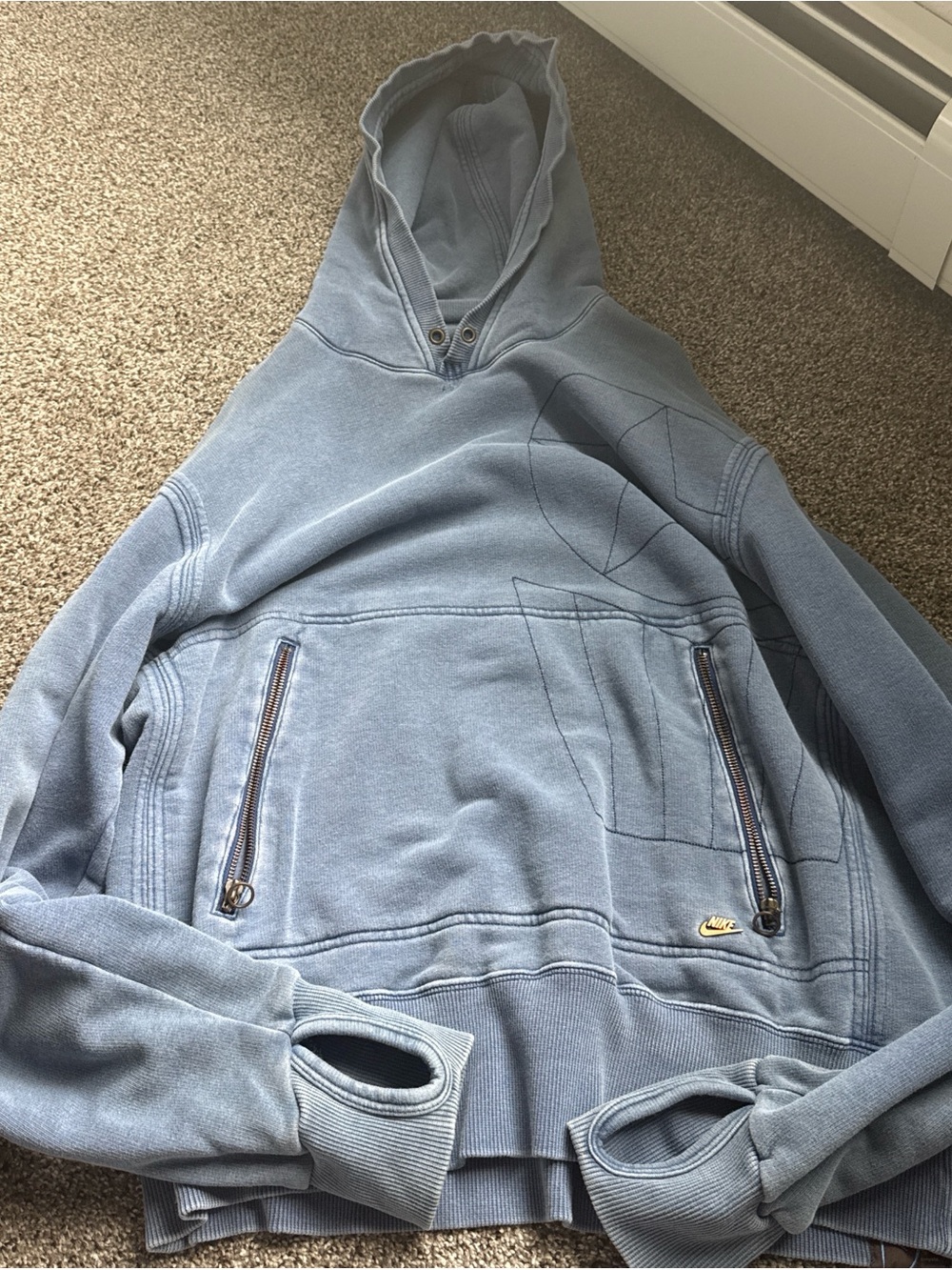 Nike Slate Blue Pullover Sweatshirt with Subtle Swoosh